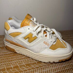 New Balance 550 Sneakers | White & Mustard Yellow | Retro Classic